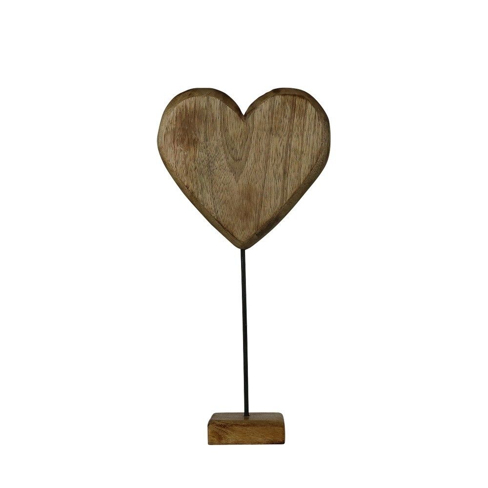Dekorace srdce z mangového dřeva na podstavci - 35cm Mars & More - LaHome - vintage dekorace
