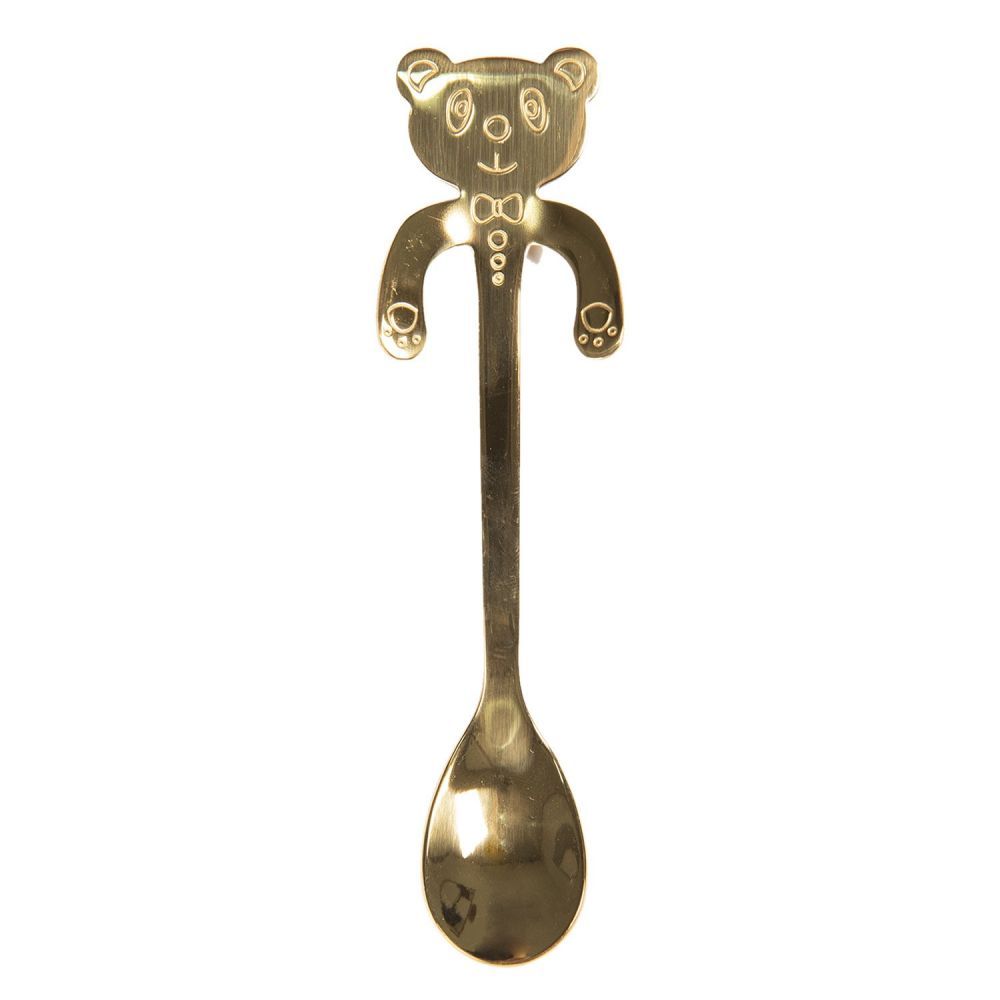 Zlatá dezertní lžička Medvídek - 3*12 cm Clayre & Eef - LaHome - vintage dekorace