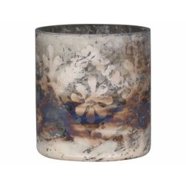 Champagne antik skleněný svícen na čajovou svíčku Grindi - Ø 9*10 cm Chic Antique