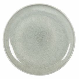 Zeleno-šedý keramický talíř Kasey - Ø 28*3 cm Clayre & Eef