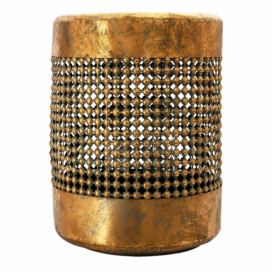 Kovová lucerna se zlatou patinou Aubree - Ø 34*45 cm Clayre & Eef LaHome - vintage dekorace
