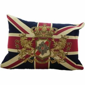 Gobelínový polštář se znakem vlajky Velké Británie - 45*15*31cm Mars & More