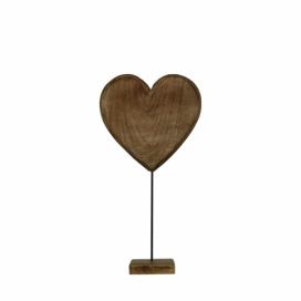 Dekorace srdce z mangového dřeva na podstavci - 27cm Mars & More