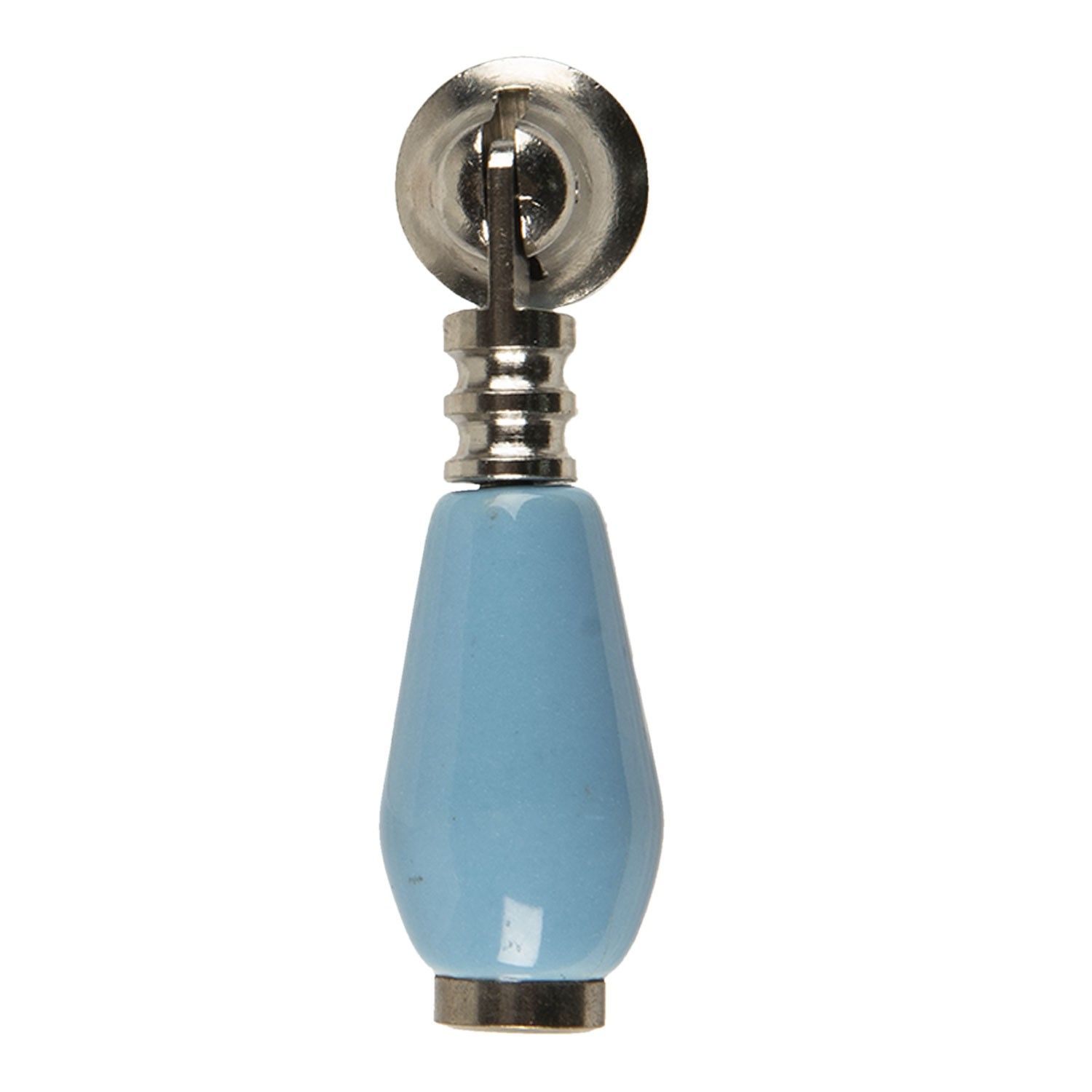 Světle modrá keramická úchytka Doria - 2*6 cm Clayre & Eef - LaHome - vintage dekorace