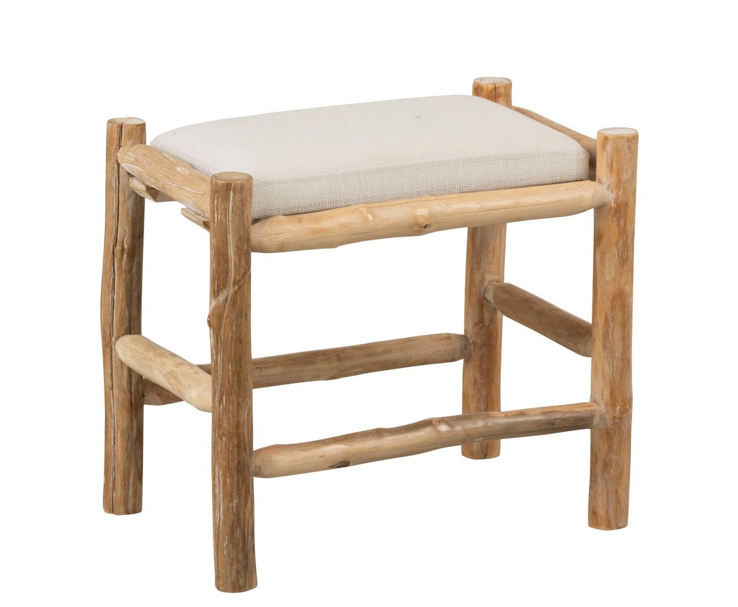Přírodní dřevěná stolička se sedákem Vaness - 50*36*44 cm J-Line by Jolipa - LaHome - vintage dekorace