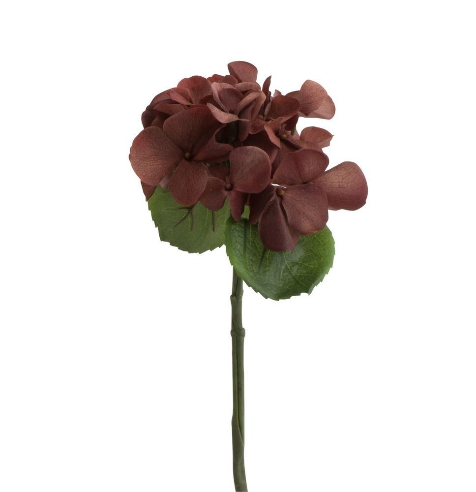 Hnědá dekorační květina Hortenzie - 12*32 cm J-Line by Jolipa - LaHome - vintage dekorace