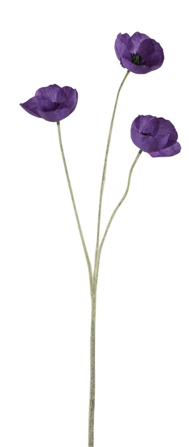 Fialová umělá dekorativní květina Vlčí mák - 15*7*50 cm J-Line by Jolipa - LaHome - vintage dekorace