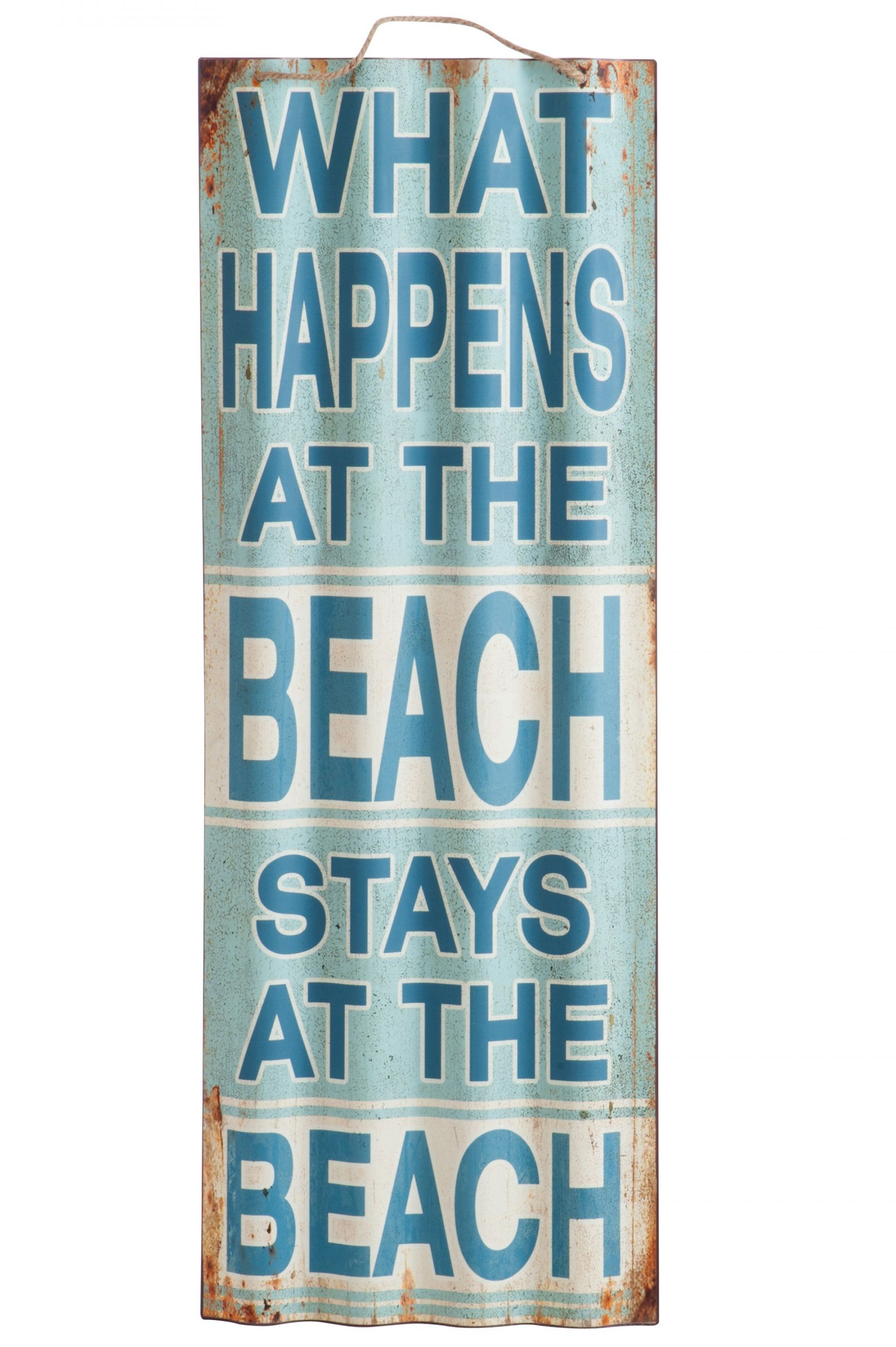 Závěsná kovová cedule The Beach - 40*2,5*126 cm J-Line by Jolipa - LaHome - vintage dekorace