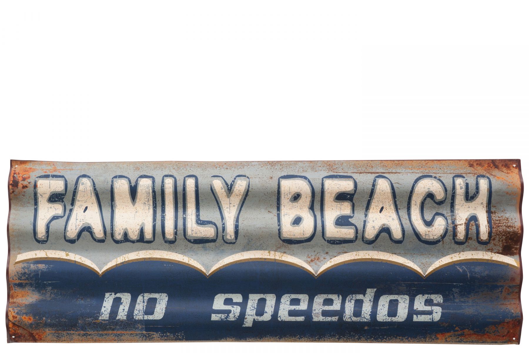Kovová cedule Family Beach - 111,5*2,5*40 cm J-Line by Jolipa - LaHome - vintage dekorace