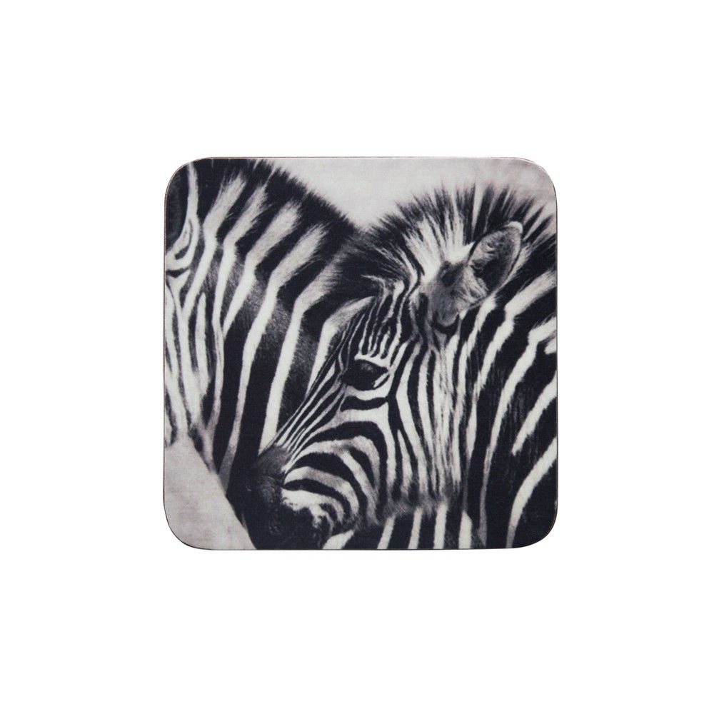 6 ks pevné korkové podtácky Zebras - 10*10*0,4cm Mars & More - LaHome - vintage dekorace