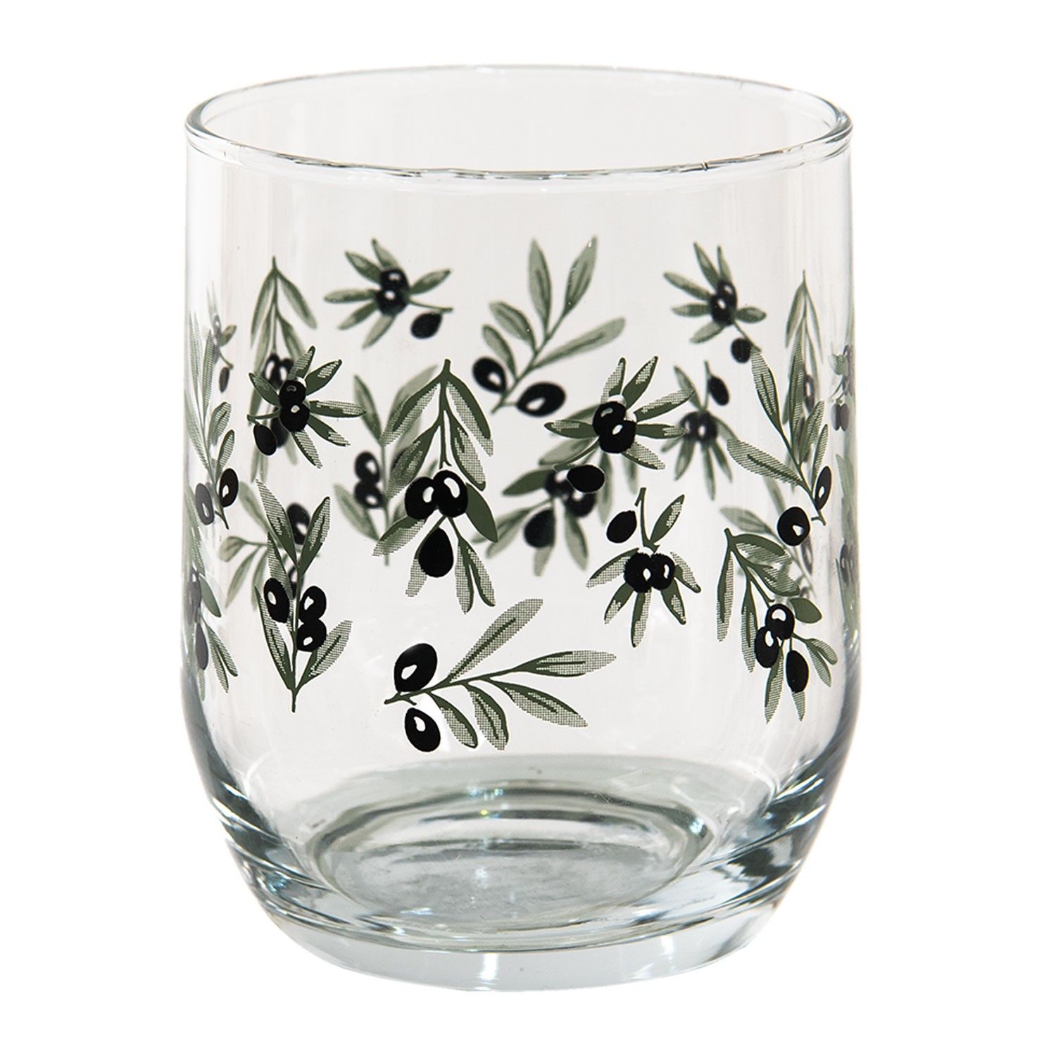 Nápojová sklenička s olivami - Ø 8*9 cm / 300 ml Clayre & Eef - LaHome - vintage dekorace