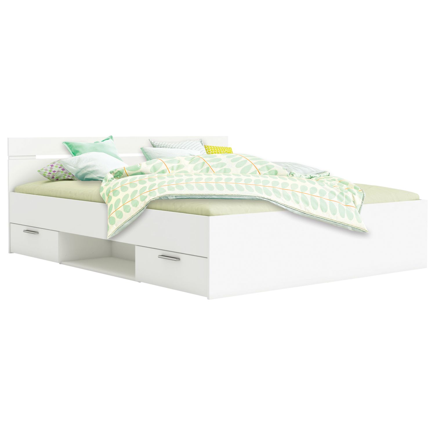 Multifunkční postel 160x200 MICHIGAN perleťově bílá - IDEA nábytek