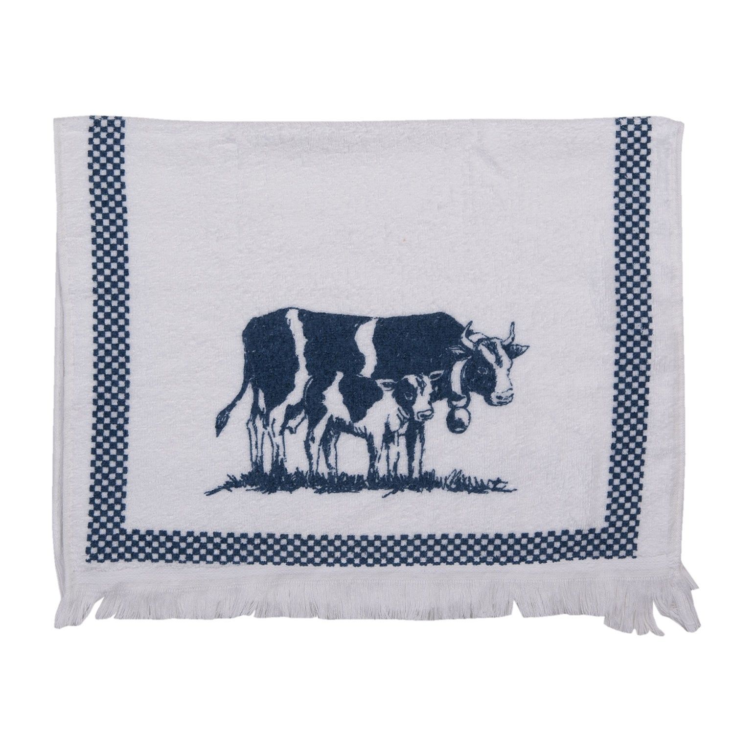 Kuchyňský froté ručník s krávou a telátkem - 40*66 cm Clayre & Eef - LaHome - vintage dekorace