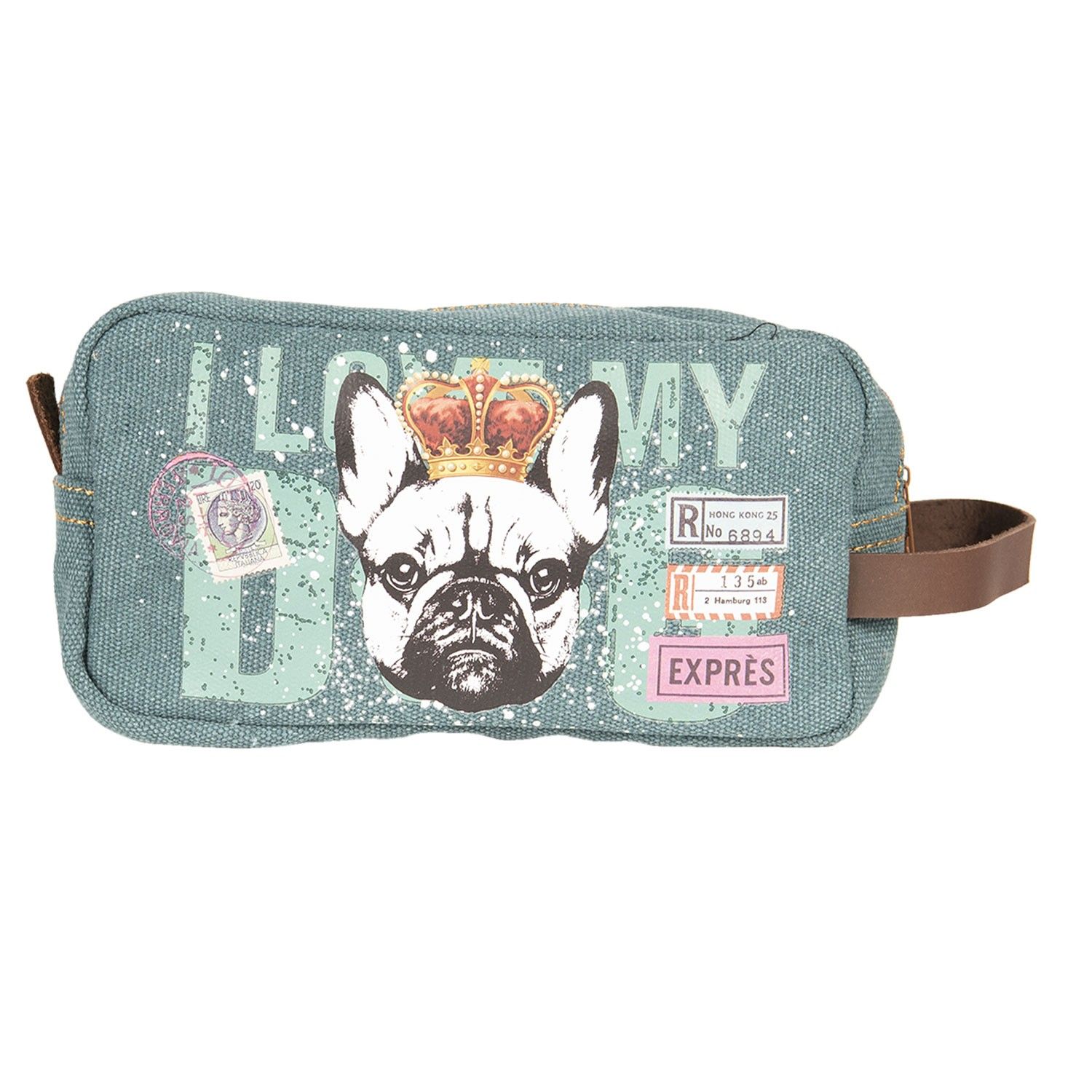 Toaletní taška na zip I Love My Dog - 23*14*2 cm Clayre & Eef - LaHome - vintage dekorace
