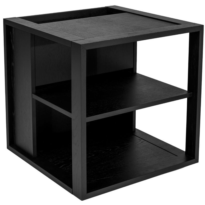 Černý dubový odkládací stolek Woodman Cube 50 x 50 cm - Designovynabytek.cz