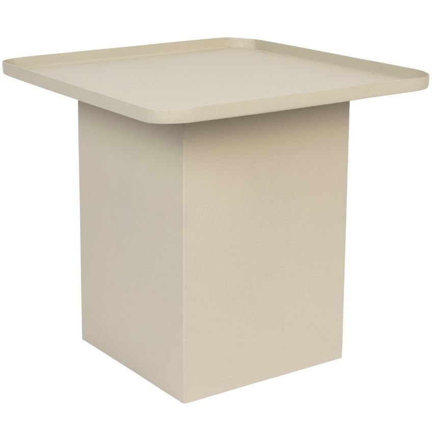 White Label Krémově bílý matný kovový odkládací stolek WLL SVERRE 44 x 44 cm - Designovynabytek.cz
