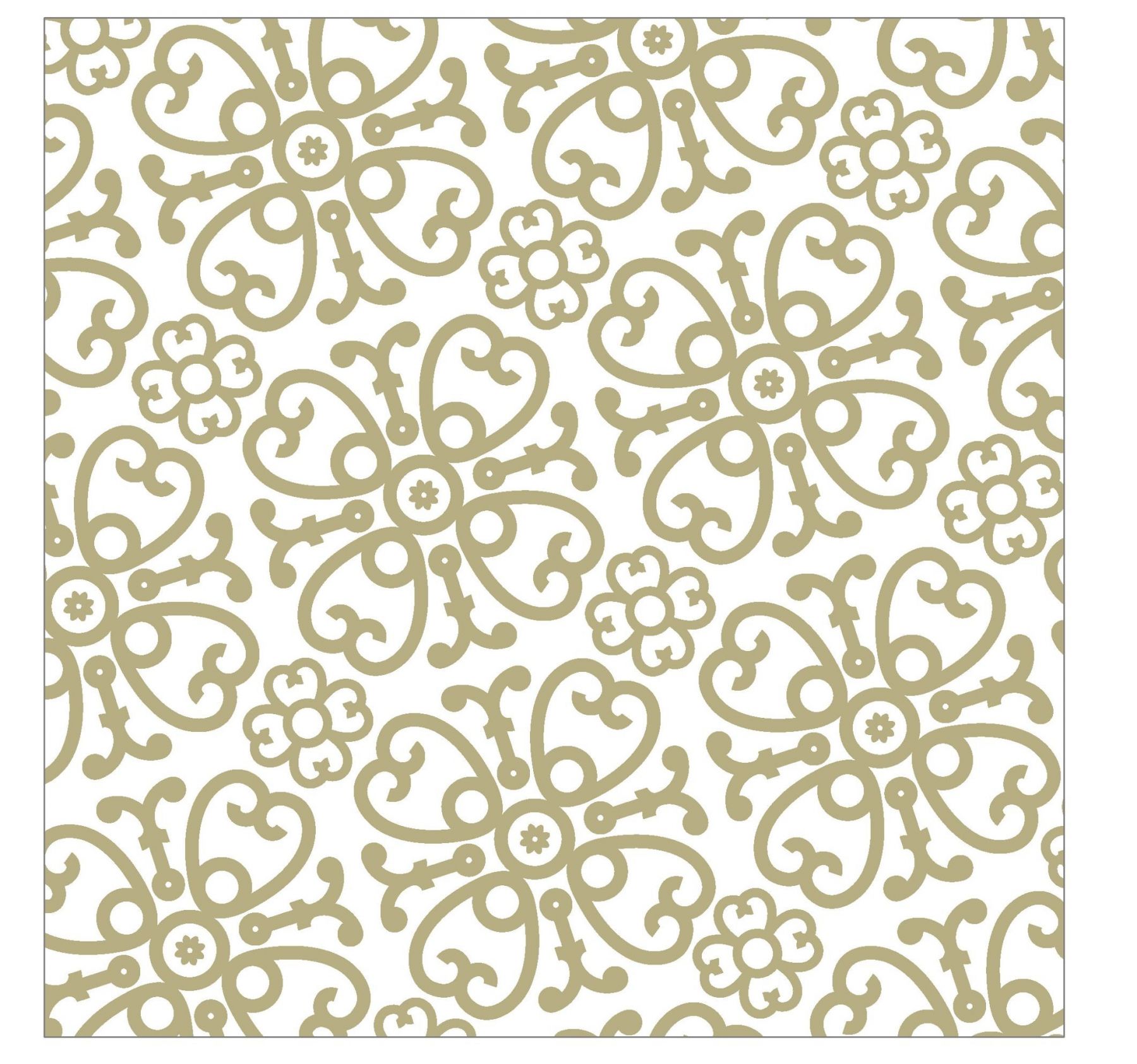 Bílo-zlaté papírové ubrousky Ornament - 33*33 cm (20ks) J-Line by Jolipa - LaHome - vintage dekorace
