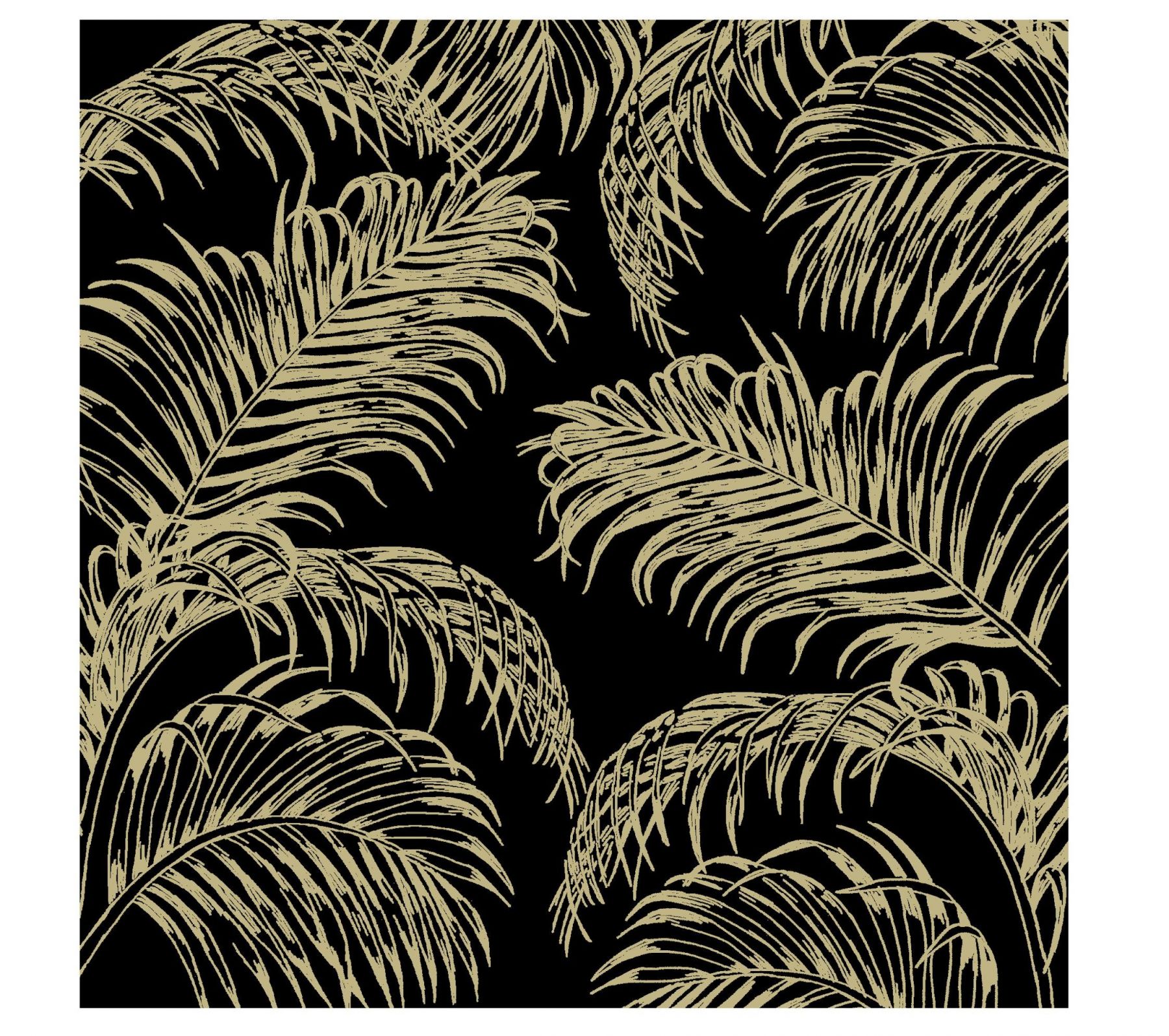 Černo-zlaté papírové ubrousky Palm - 33*33 cm (20ks) J-Line by Jolipa - LaHome - vintage dekorace