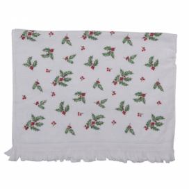 Kuchyňský froté ručník s cesmínou Holly Christmas - 40*66 cm Clayre & Eef
