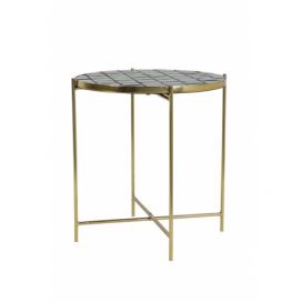 Zlato hnědý kovový stolek Girardot - Ø 41*42 cm Light & Living
