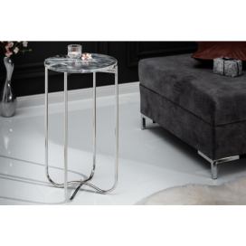LuxD Designový odkládací stolek Tristen I 35 cm mramor šedý