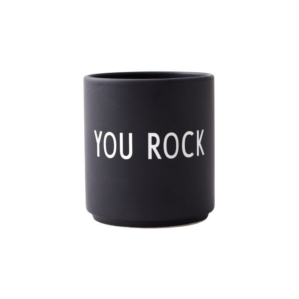 Černý porcelánový hrnek 300 ml You Rock – Design Letters - Bonami.cz