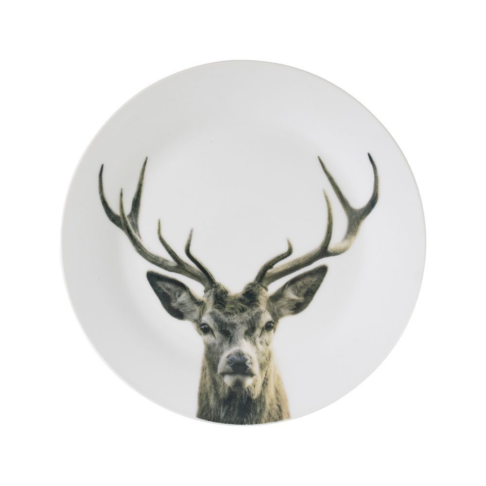 Porcelánový jídelní talíř s jelenem Red Deer - Ø27*2cm Mars & More - LaHome - vintage dekorace