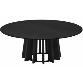 Černý dubový kulatý konferenční stolek Micadoni Mojave 140 cm