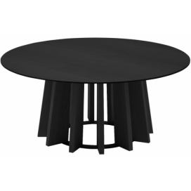 Černý dubový kulatý konferenční stolek Micadoni Mojave 100 cm