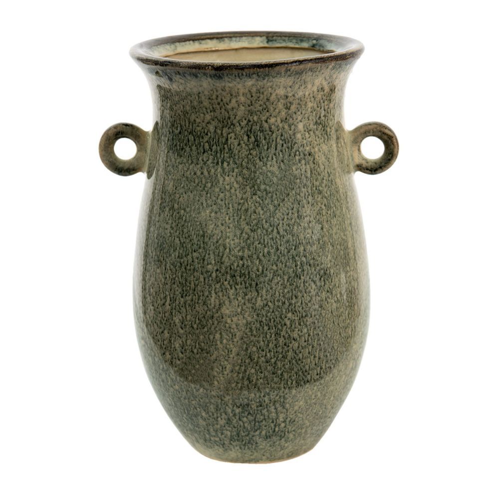 Zelená dekorační váza s oušky Mion- 18*14*26 cm Clayre & Eef - LaHome - vintage dekorace