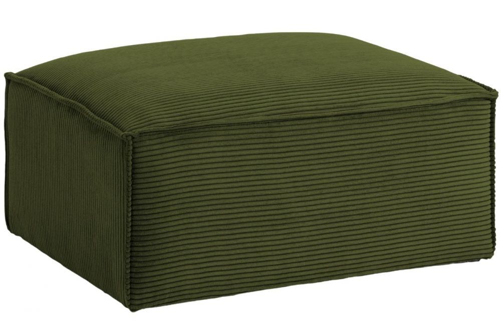 Zelený manšestrový taburet Kave Home Blok 90 x 70 cm - Designovynabytek.cz