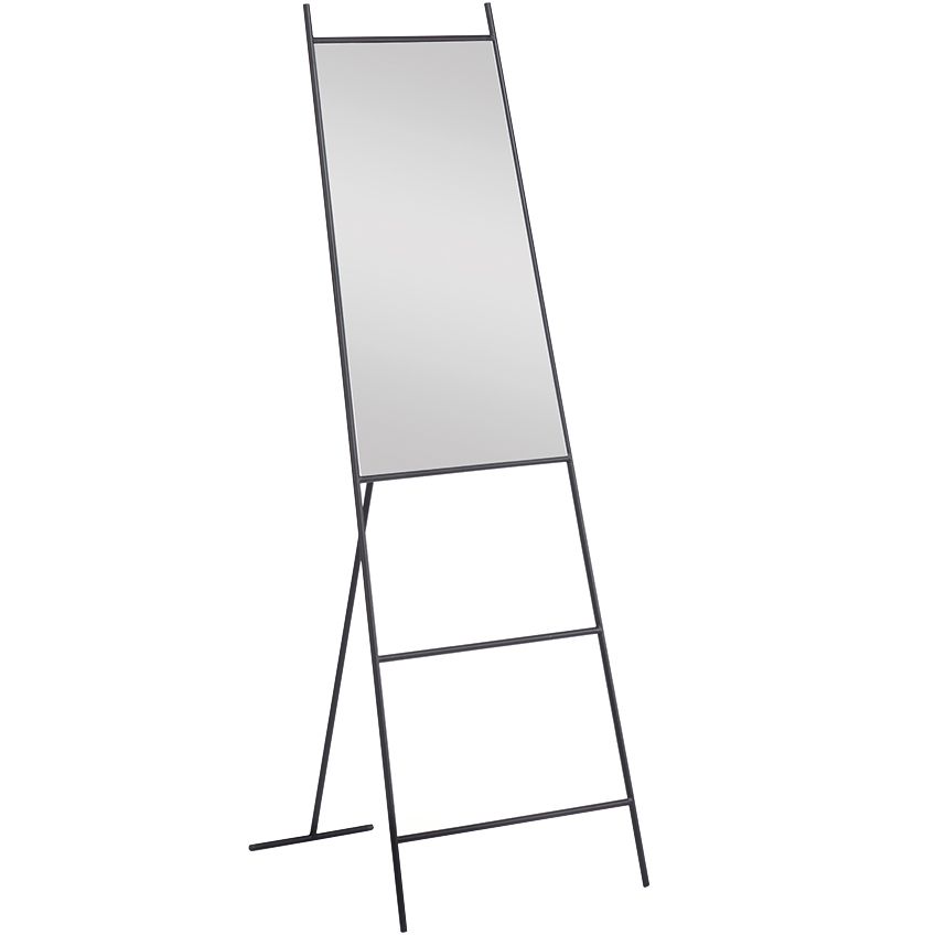 Černé kovové stojací zrcadlo Kave Home Norland 55 x 166 cm - Designovynabytek.cz