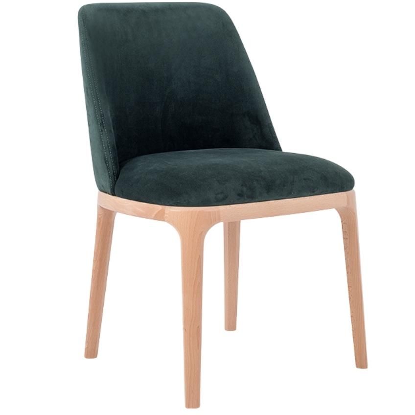 Nordic Design Tmavě zelená sametová jídelní židle Lola - Designovynabytek.cz