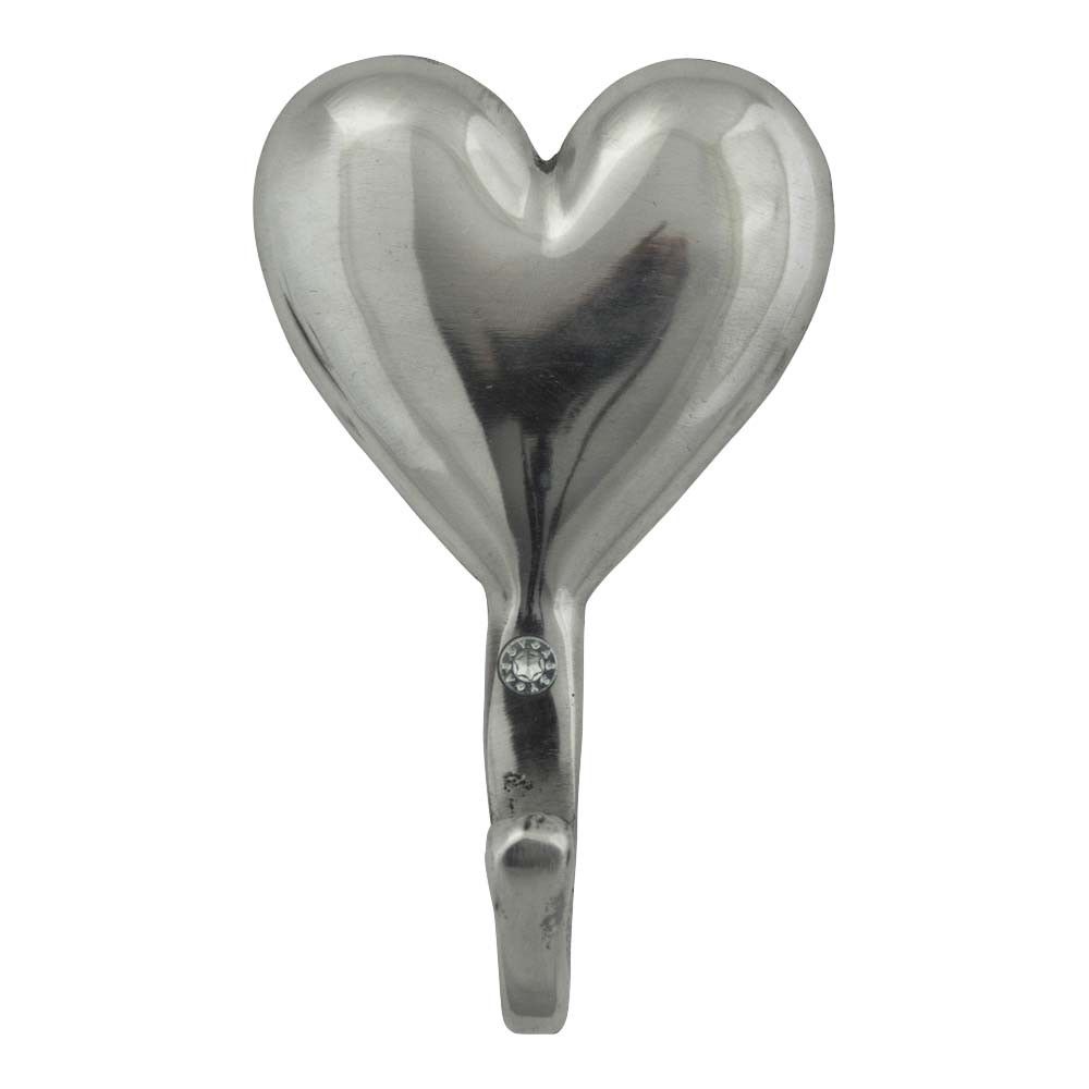 Kovový stříbrný nástěnný háček Srdce - 8*3*13cm Mars & More - LaHome - vintage dekorace