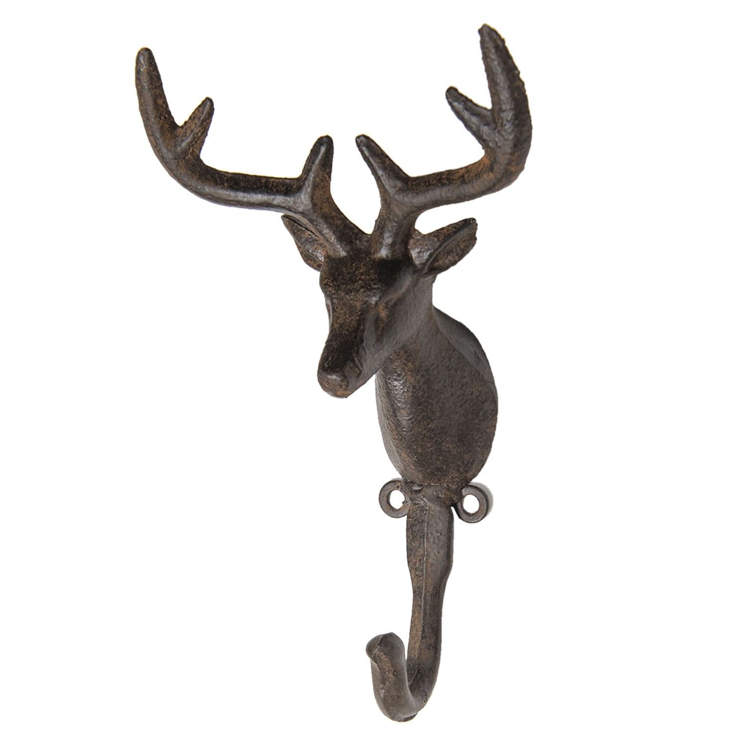 Vintage nástěnný háček v designu jelena - 12*9*21 cm Clayre & Eef - LaHome - vintage dekorace