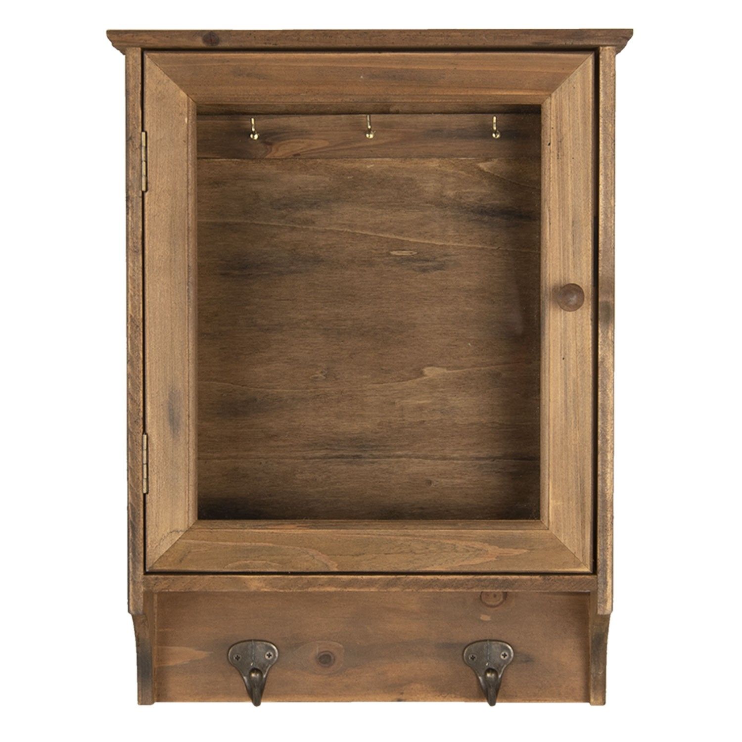 Dřevěná skříňka na klíče s věšákem - 30*8*40 cm Clayre & Eef - LaHome - vintage dekorace