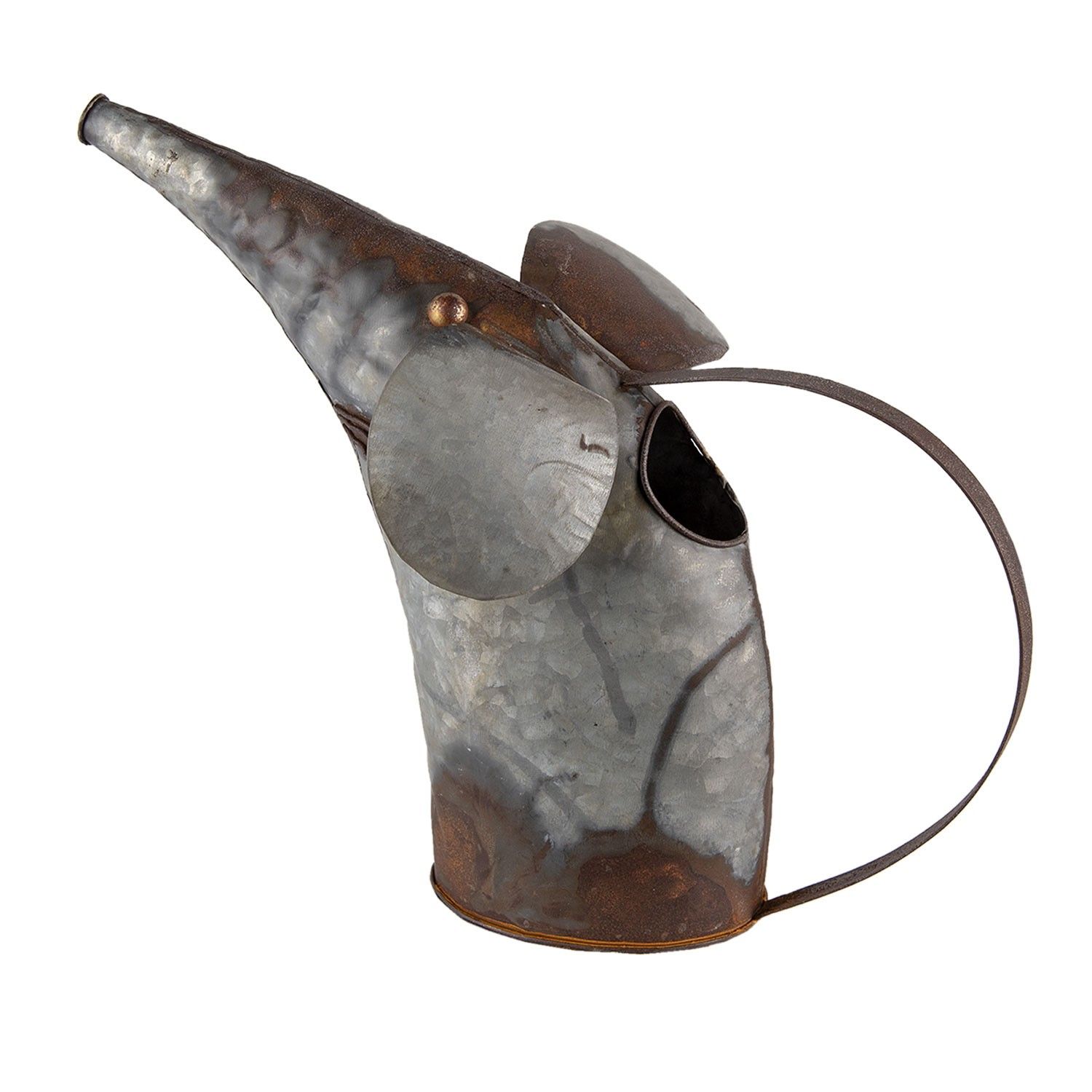 Dekorativní kovová konev ve tvaru myši - 40*15*30 cm Clayre & Eef - LaHome - vintage dekorace