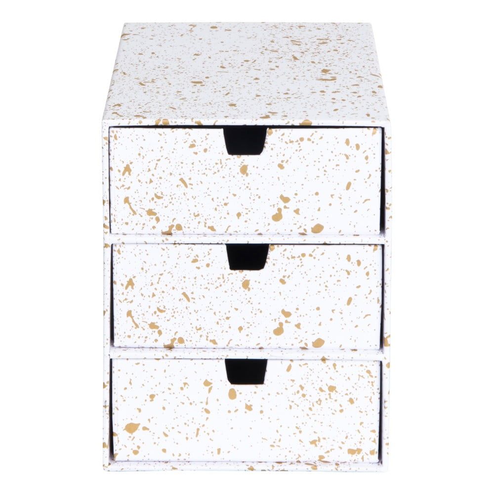 Zásuvkový box se 3 šuplíky ve zlato-bílé barvě Bigso Box of Sweden Ingrid - Bonami.cz