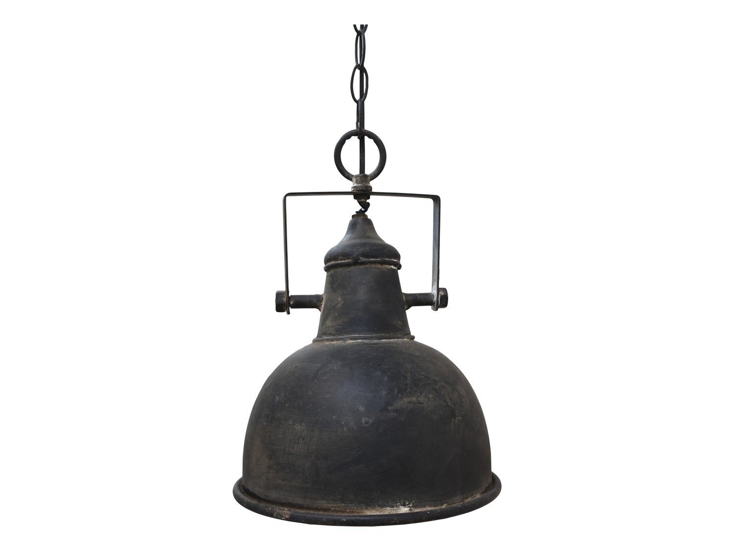 Industriální černé kovové závěsné světlo Fact - Ø24*26 cm Chic Antique - LaHome - vintage dekorace