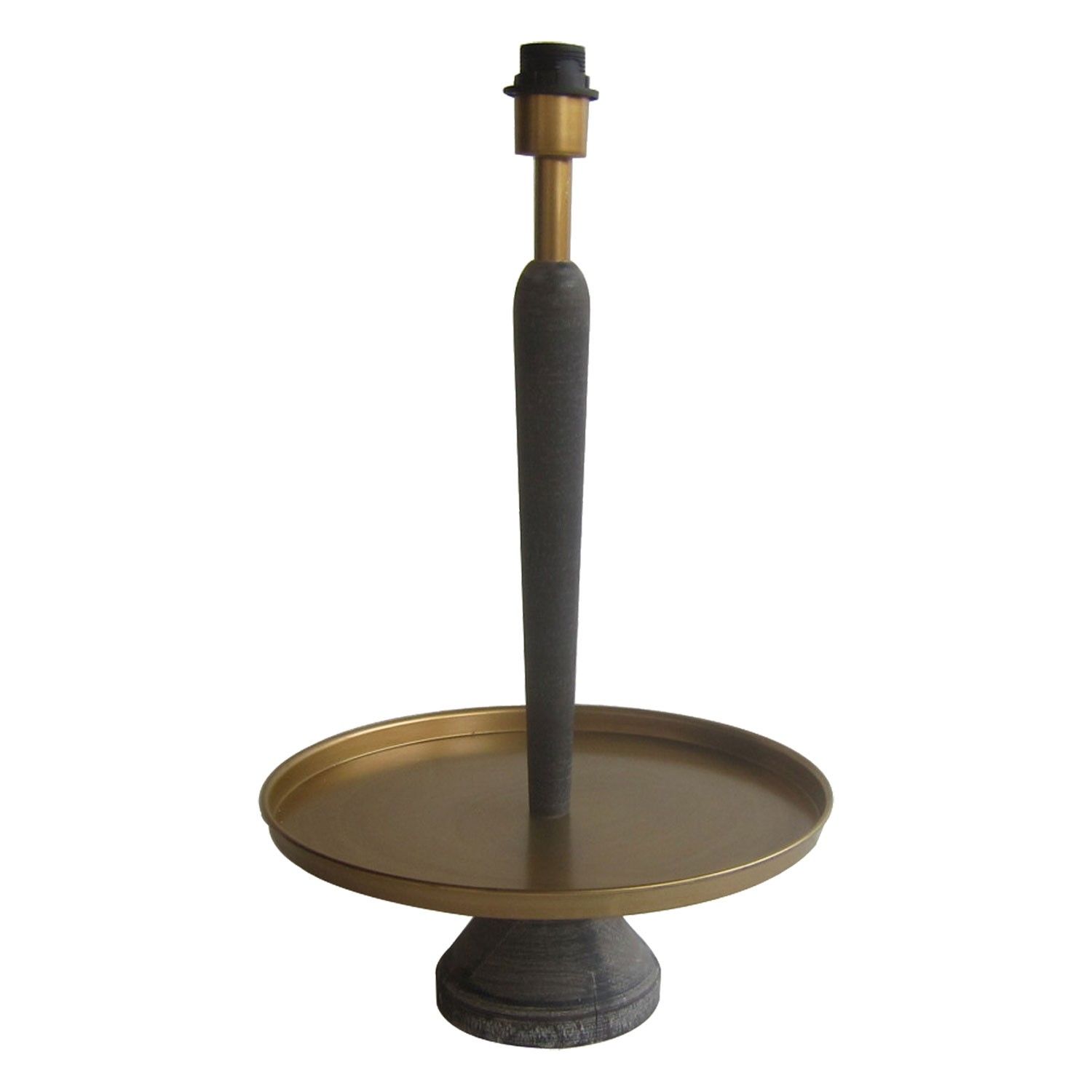 Zlato hnědá dřevěno kovová základna k lampě Joseph - Ø 37*61 cm E27 Clayre & Eef - LaHome - vintage dekorace