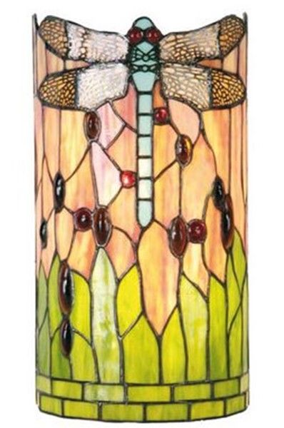 Nástěnná lampa Tiffany Dragonfly - 20*11*36 cm 2x E14 / Max 40W Clayre & Eef - LaHome - vintage dekorace