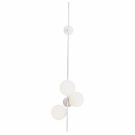 Nordic Design Bílé skleněné nástěnné světlo Bubbly 150 cm