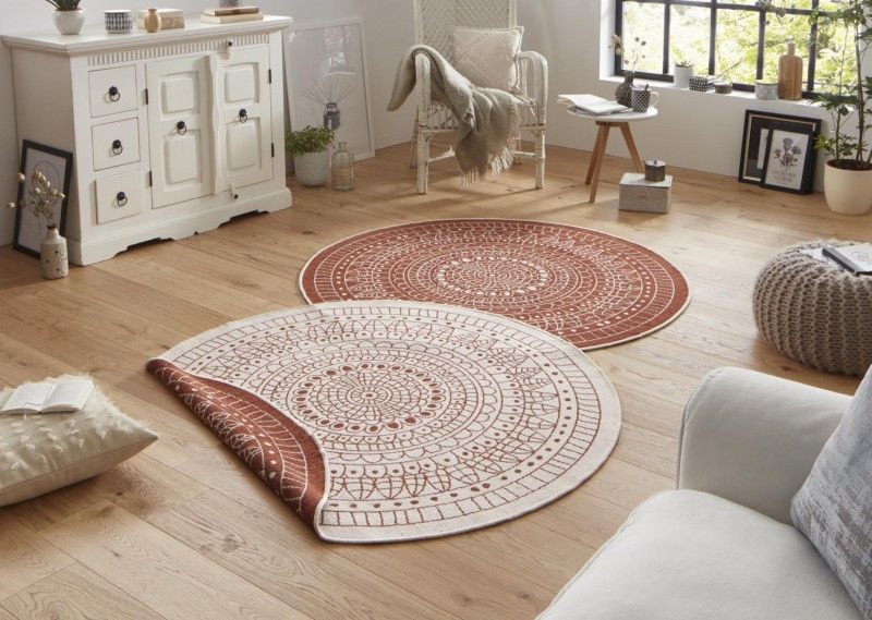 Hanse Home Kusový koberec Twin-Wendeteppiche 103102 hnědá, béžová 140x140 (průměr) kruh - ATAN Nábytek