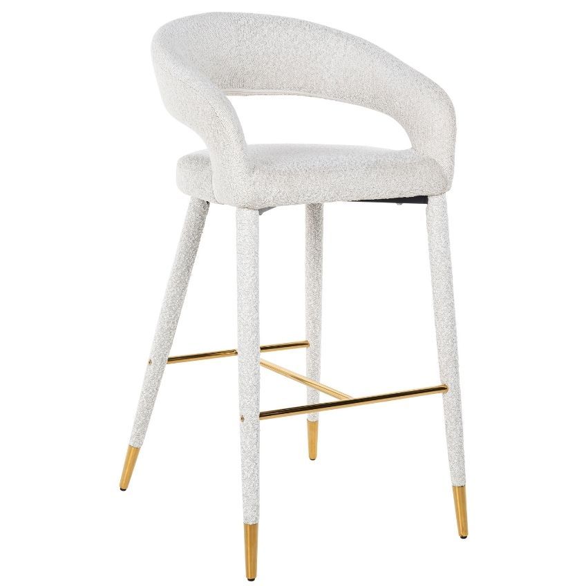 Bílá látková barová židle Richmond Gia 76 cm - Designovynabytek.cz