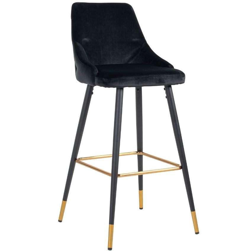 Černá sametová barová židle Richmond Imani 77 cm - Designovynabytek.cz