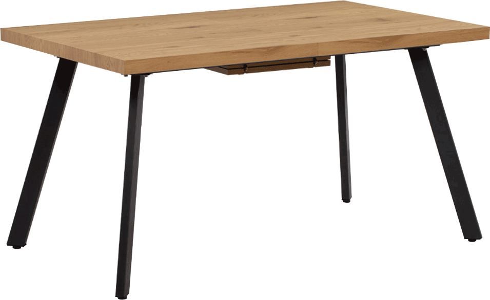 Jídelní stůl, rozkládací, dub / kov, 140-180x80 cm, AKAIKO Mdum - M DUM.cz