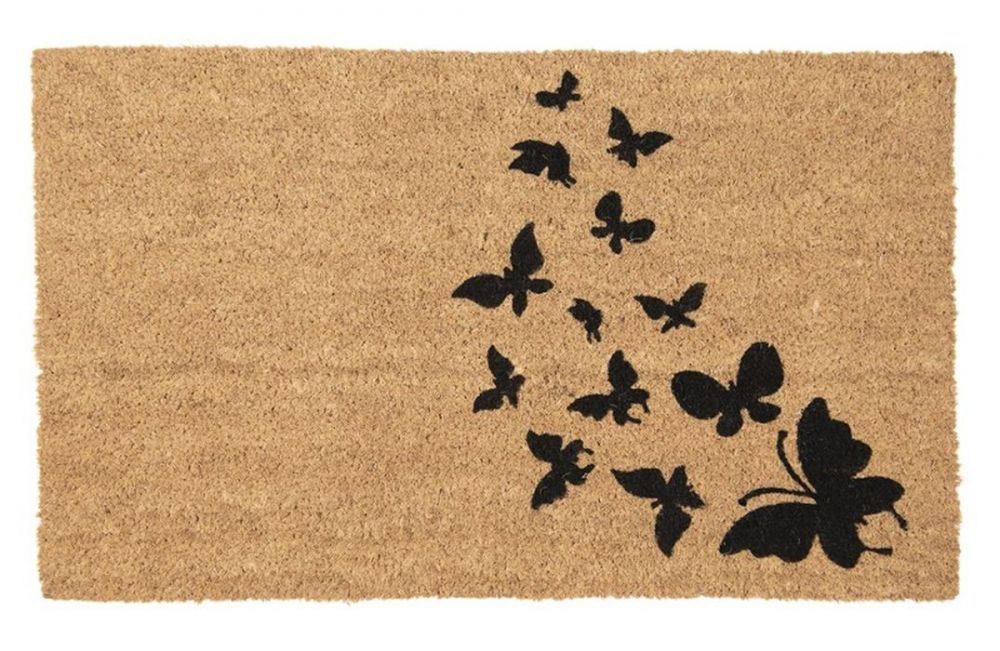 Kokosová rohožka s motýlky - 75*45*1 cm Clayre & Eef - LaHome - vintage dekorace