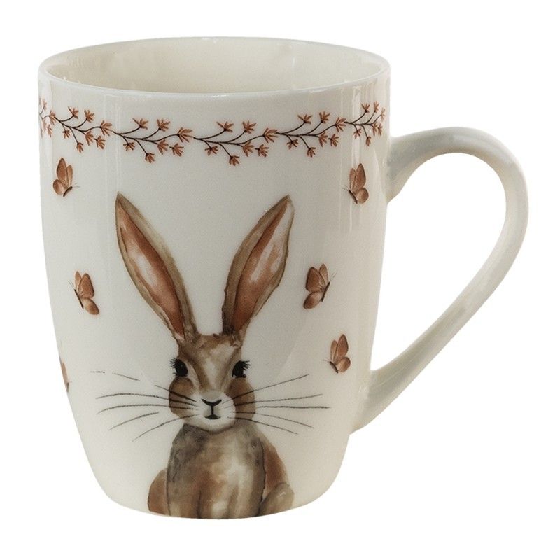 Porcelánový hrnek Rustic Easter Bunny - 12*8*10 cm / 350 ml Clayre & Eef - LaHome - vintage dekorace
