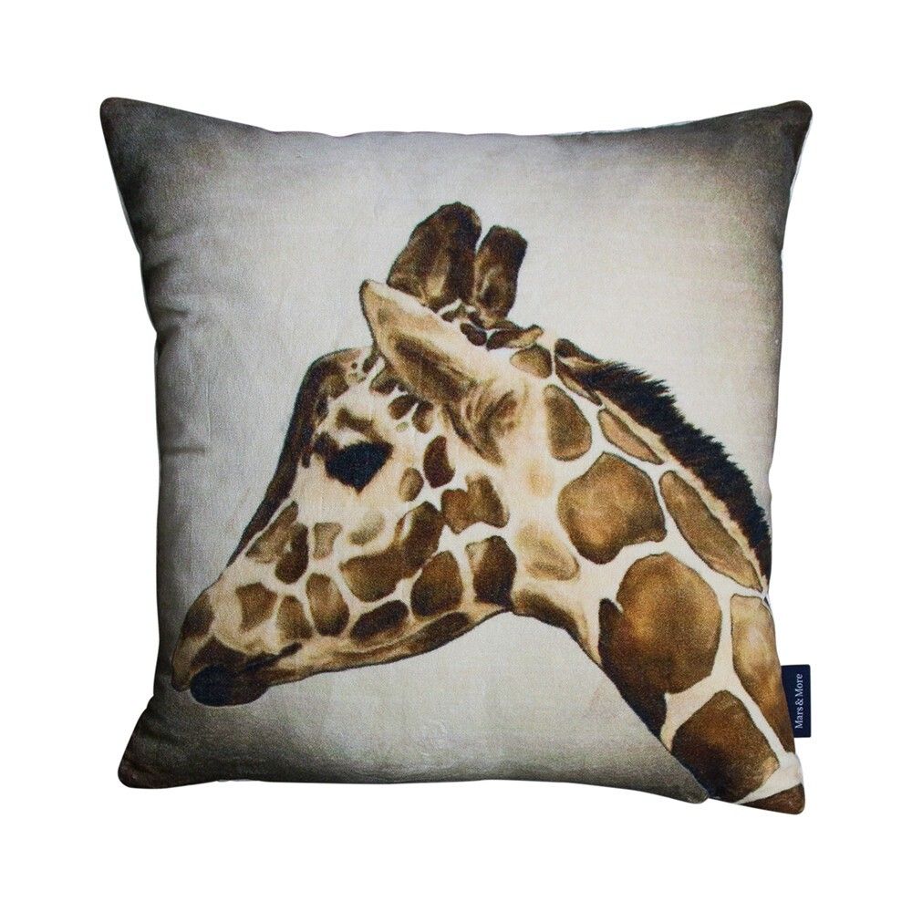 Sametový polštář se žirafou - 45*45*10cm Mars & More - LaHome - vintage dekorace