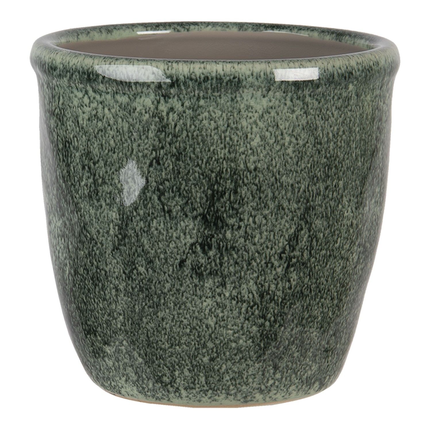 Šedo - zelený mramorovaný obal na květináč XL - Ø 16*15 cm Clayre & Eef - LaHome - vintage dekorace